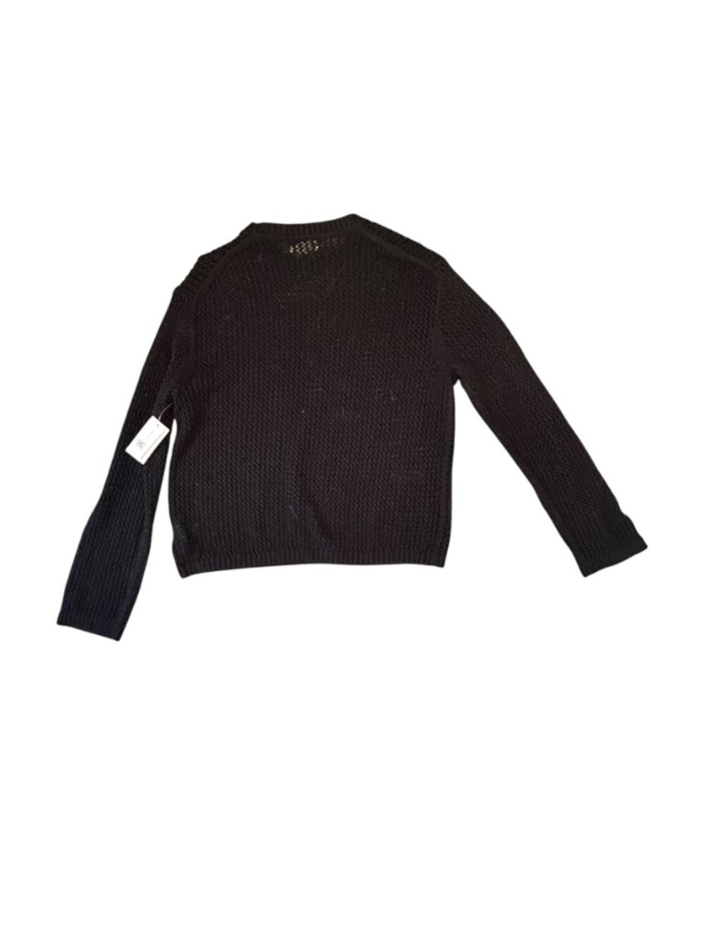 NWT Velvet by Graham & Spencer Kanan Sweater Black Cotton Cashmere- M-MSRP $198 - Picture 3 of 13